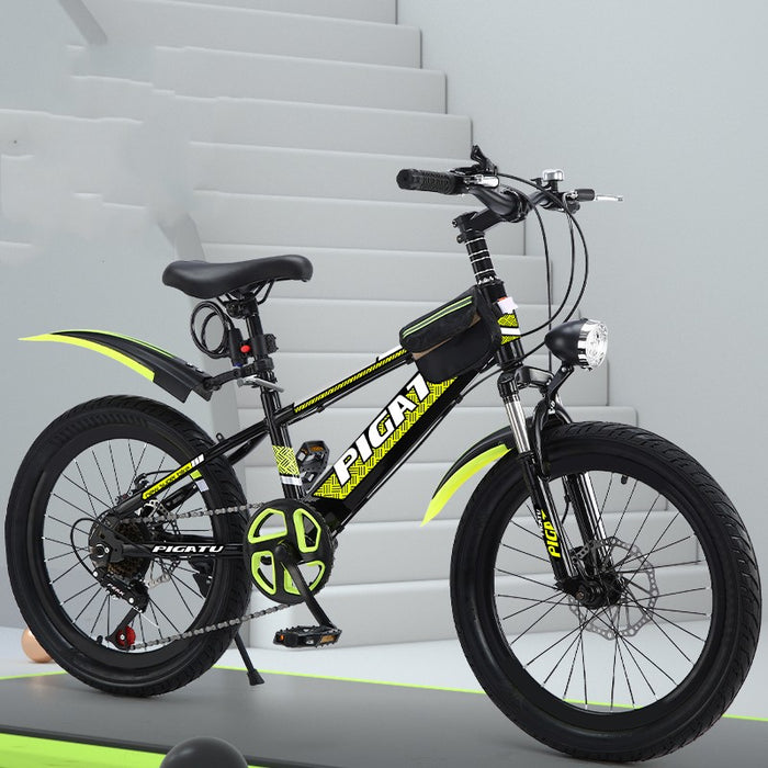 Bicicleta de montaña de velocidad variable con absorción de impactos de una sola pupila