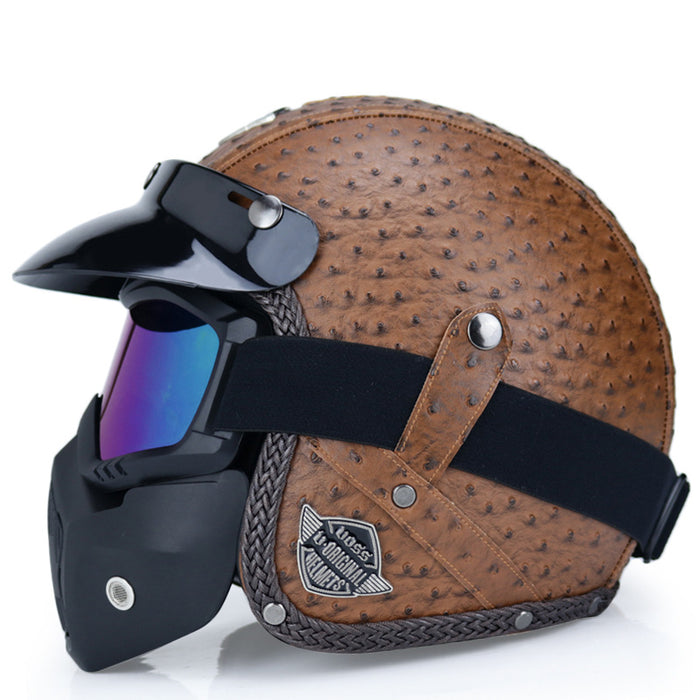 Capacete retrô para motocicleta motocicleta masculina