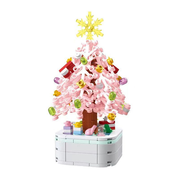 Jouet d'assemblage de bloc de construction de boîte à musique d'arbre de noël