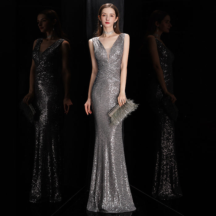 Women's Fashion Temperament Camisole Evening Dress