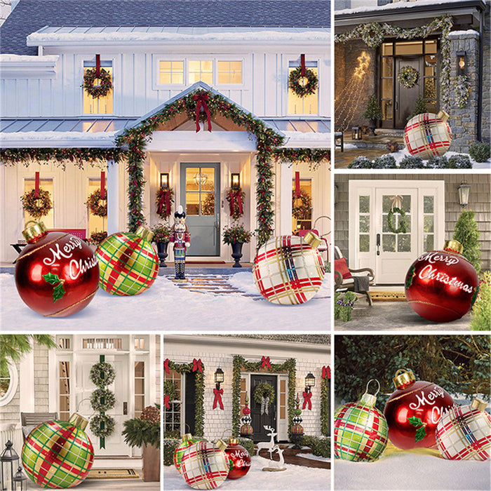 Weihnachten Ornament Ball Outdoor PVC 60CM aufblasbare dekoriert Ball PVC Giant große Kugeln Weihnachtsbaum Dekorationen Spielzeug Ball