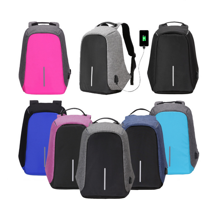 Borsa zaino multifunzionale per computer portatile con ricarica USB resistente all'acqua
