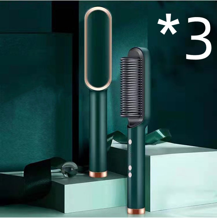 Neuer 2-in-1-Haarglätter mit heißem Kamm und negativem Ionen-Curling