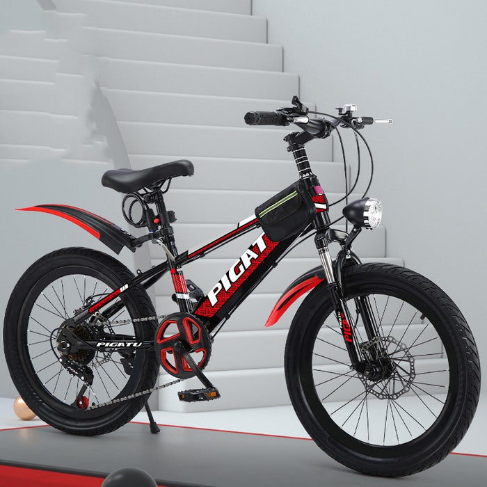 Bicicleta de montaña de velocidad variable con absorción de impactos de una sola pupila