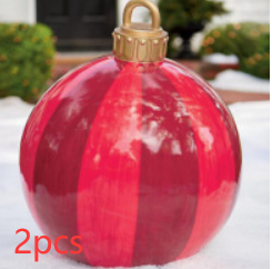Weihnachten Ornament Ball Outdoor PVC 60CM aufblasbare dekoriert Ball PVC Giant große Kugeln Weihnachtsbaum Dekorationen Spielzeug Ball