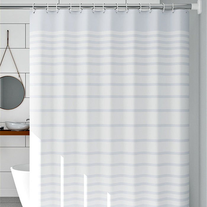 Cortinas de porta de banheiro impermeáveis ​​listradas brancas
