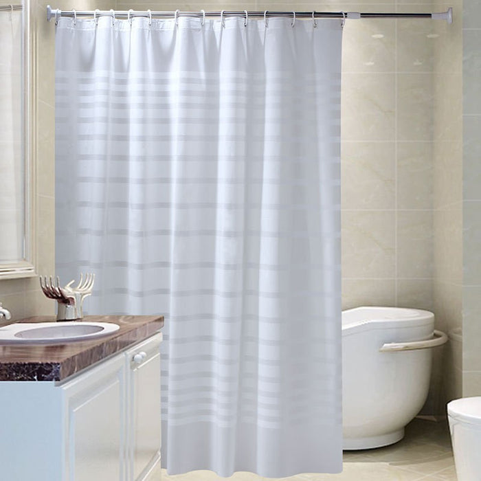 Cortinas de porta de banheiro impermeáveis ​​listradas brancas