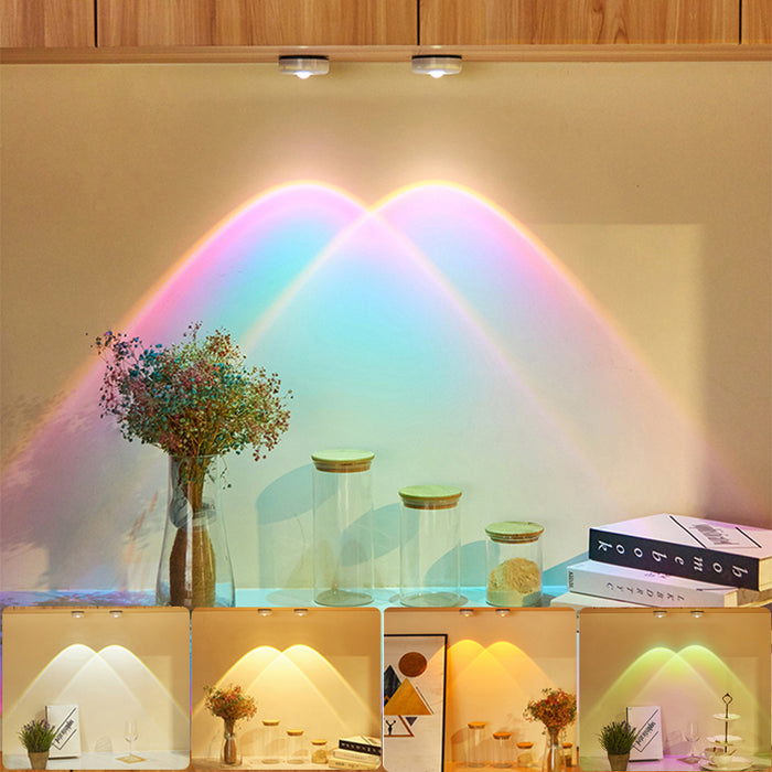 Luci a LED Armadio senza fili Luci da cucina Sotto i mobili Alimentato a batteria Luce notturna al tramonto Lampada da parete Decorazione camera da letto Armadietto