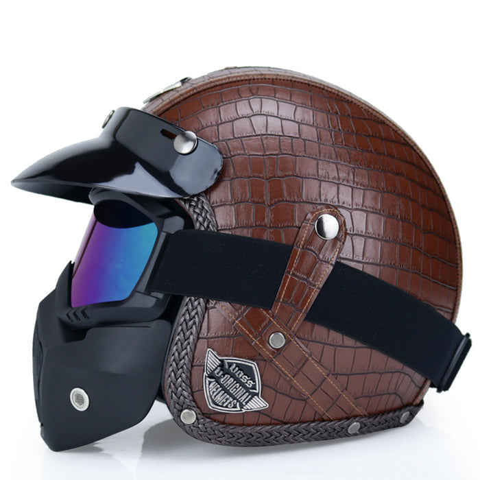 Capacete retrô para motocicleta motocicleta masculina