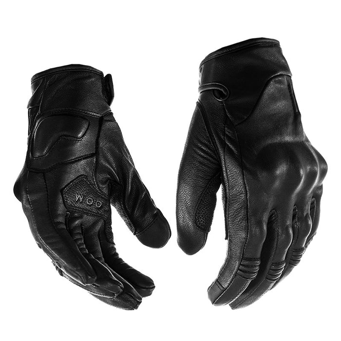 Luvas de couro para motocicleta