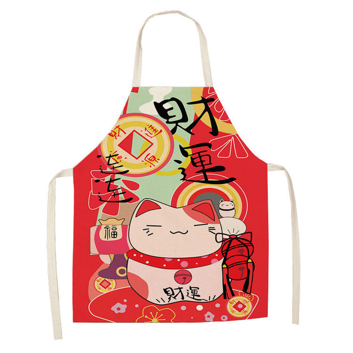 Mountain Japanese Ukiyo-painted Linen Apron