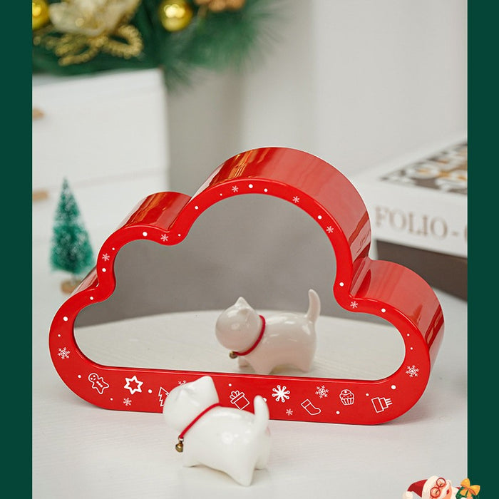 Natal novo estilo montado bloco de construção brinquedos nuvem noite lâmpada espelhos decorativos quadro luzes mesa led criativo quarto artesanal presentes aniversário
