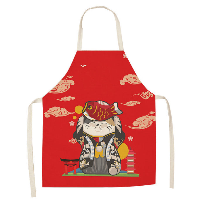 Mountain Japanese Ukiyo-painted Linen Apron