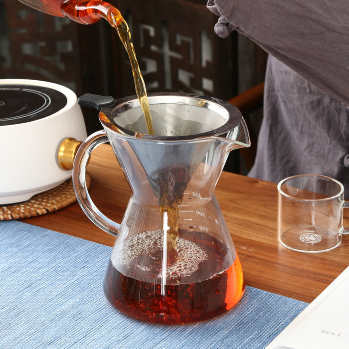 Cafetera de mano de cristal de 400ml.