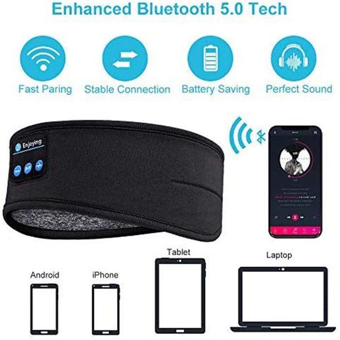 Kabellose Bluetooth-Kopfhörer zum Schlafen, Kopfband, dünn, weich, elastisch, bequem