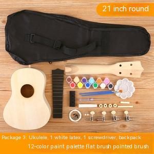 Ukulélé bricolage petite guitare Kit de matériel fait à la main peint