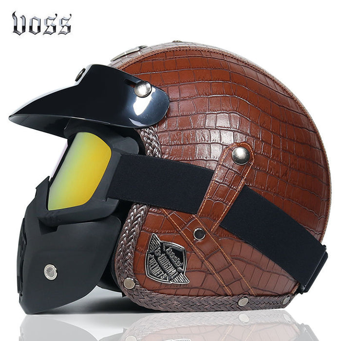 Capacete retrô para motocicleta motocicleta masculina