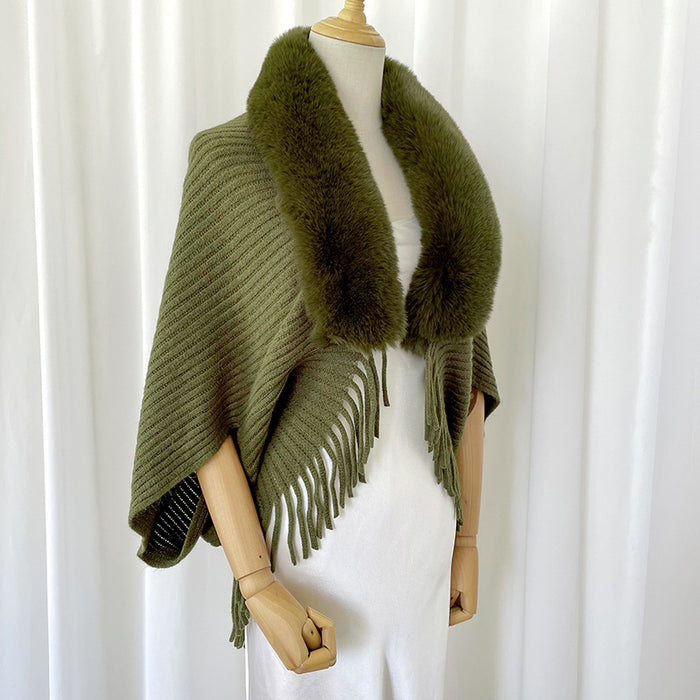 Scarf Poncho for Women Solid Color Cashmere Women Winter Keep Warm
