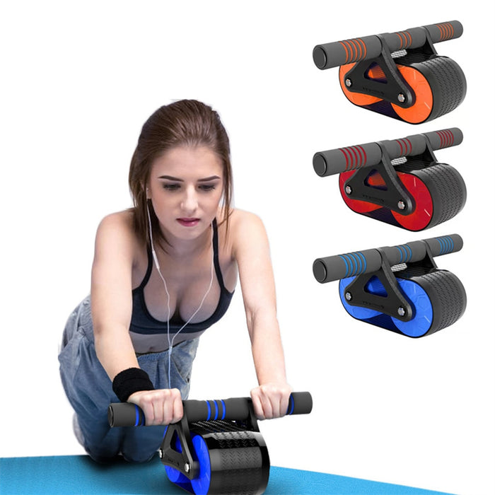Doppelrad-Bauchtrainer für Damen und Herren, automatischer Rebound-Ab-Rad-Roller
