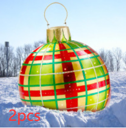 Weihnachten Ornament Ball Outdoor PVC 60CM aufblasbare dekoriert Ball PVC Giant große Kugeln Weihnachtsbaum Dekorationen Spielzeug Ball