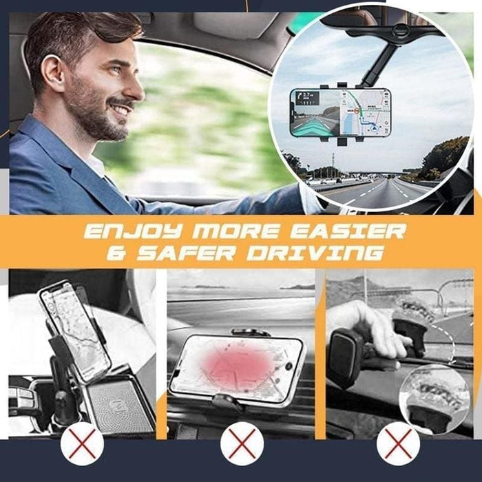 Rückspiegel-Handyhalter für das Auto, drehbarer und einziehbarer Auto-Handyhalter