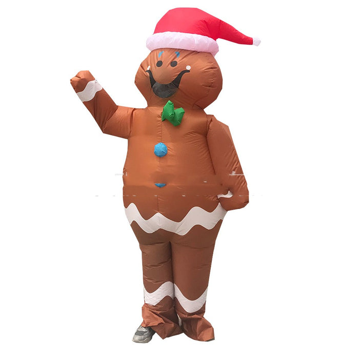 Vêtements gonflables de noël, vieil homme, bonhomme de neige, bonhomme en pain d'épice