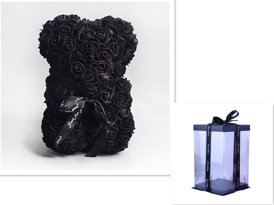 Cadeau de la Saint-Valentin Ours Rose Fleur Éternelle Ours en Peluche Rose Ours en Mousse PE 25 cm Saint Valentin