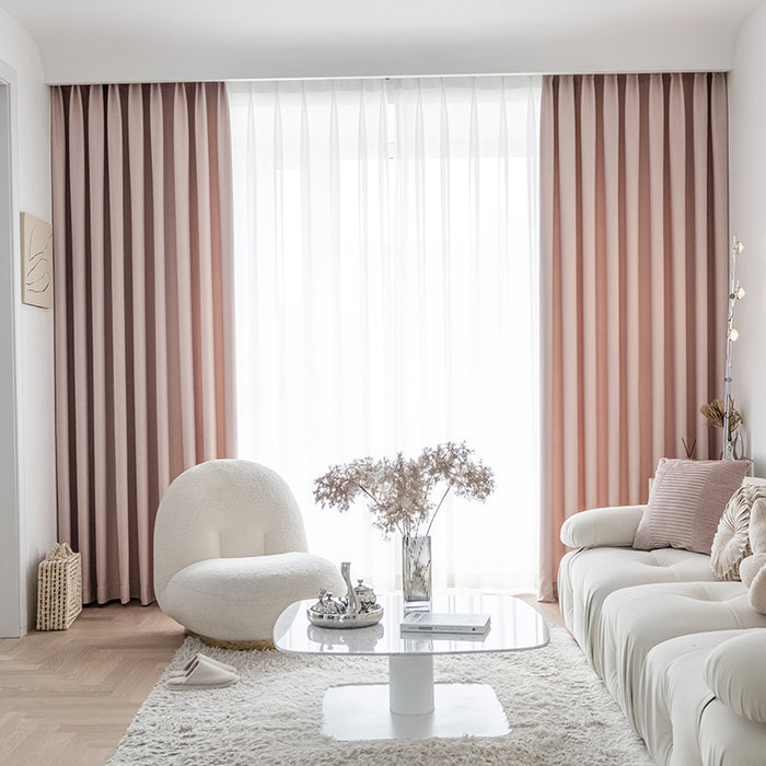 Cortinas de cor sólida de grãos de trigo para sala de estar