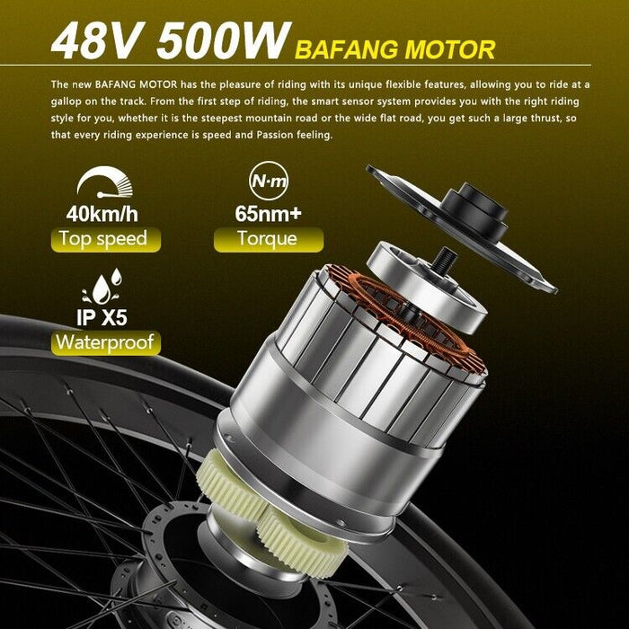 500W Electric Bicycle Ebike 27.5 Inches Mountain E-Bike 48V City EMTB 27 Speed Gray - 500W Bafang Motor