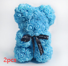 Cadeau de la Saint-Valentin Ours Rose Fleur Éternelle Ours en Peluche Rose Ours en Mousse PE 25 cm Saint Valentin