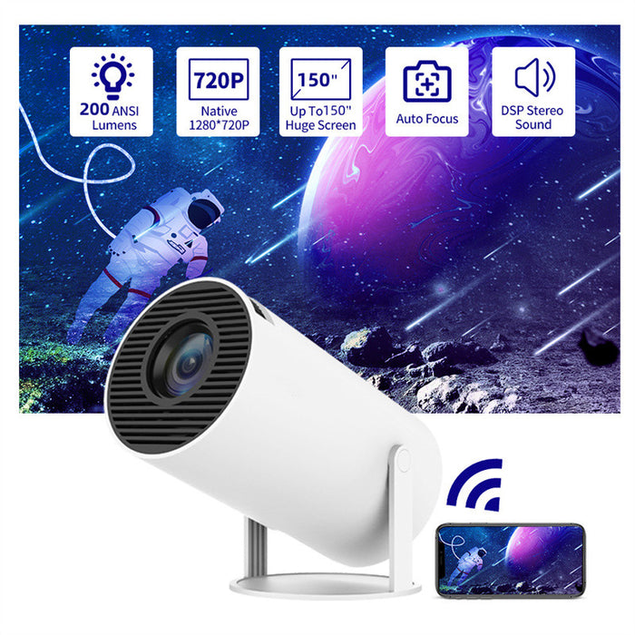 Portable Projector Mini Straight Projector 180 Degrees Projection Angle Automatic Focus Home Video Projector