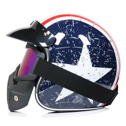 Capacete retrô para motocicleta motocicleta masculina