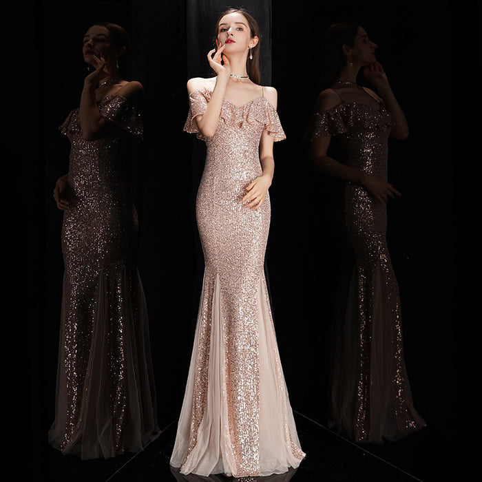 Women's Fashion Temperament Camisole Evening Dress