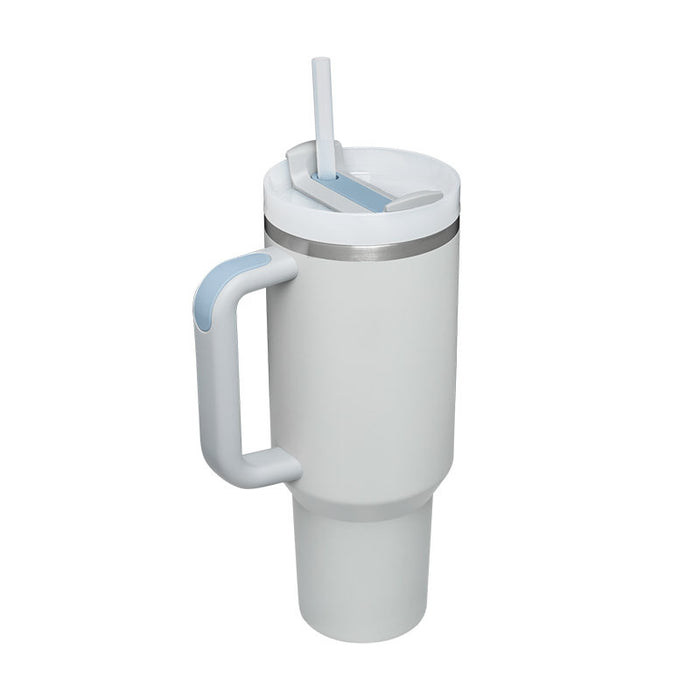 Halloween Thermobecher 1.2 Liter Strohhalm Kaffee Isolierung Tasse mit Griff Portable Auto Edelstahl Wasserflasche Große Kapazität Reisen BPA frei Thermobecher