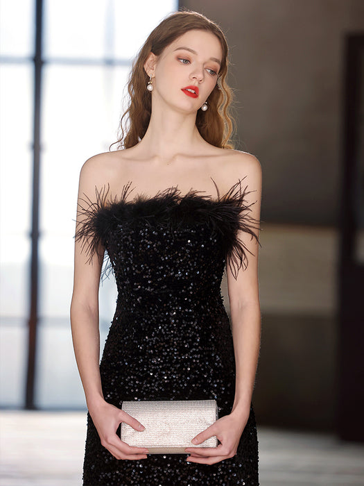 Robe de soirée de banquet à épaules dénudées pour femme