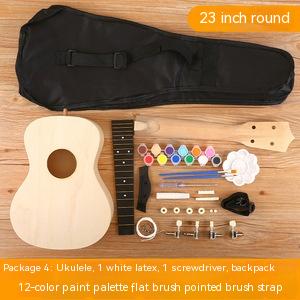 Ukulélé bricolage petite guitare Kit de matériel fait à la main peint