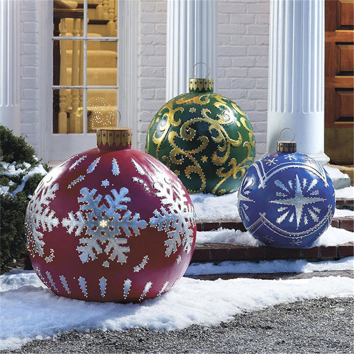 Weihnachten Ornament Ball Outdoor PVC 60CM aufblasbare dekoriert Ball PVC Giant große Kugeln Weihnachtsbaum Dekorationen Spielzeug Ball