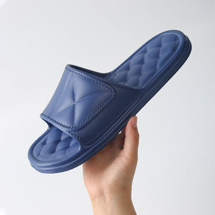 Zapatillas de verano Zapatillas de baño con diseño a cuadros para zapatos de mujer