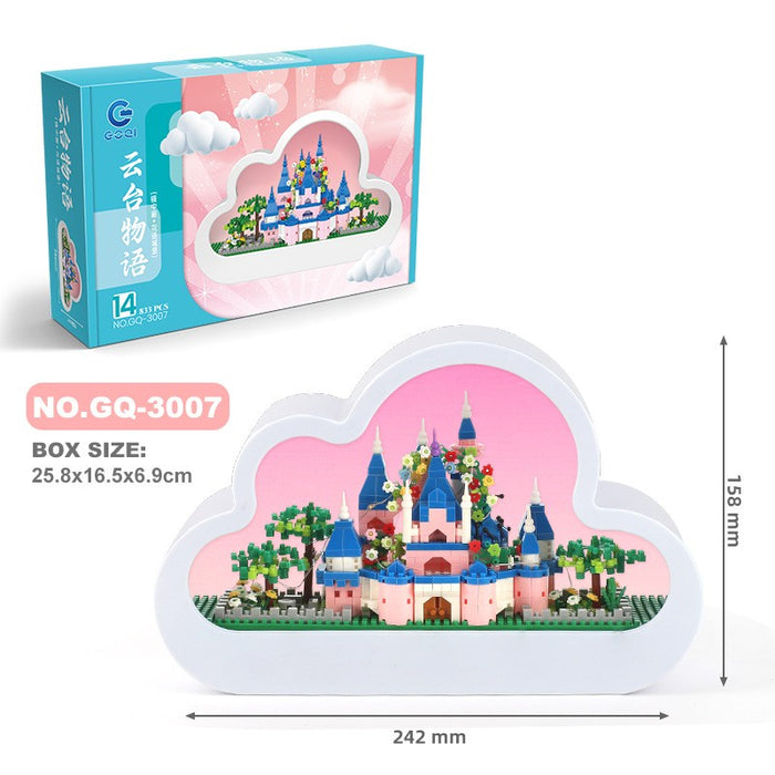 Natal novo estilo montado bloco de construção brinquedos nuvem noite lâmpada espelhos decorativos quadro luzes mesa led criativo quarto artesanal presentes aniversário