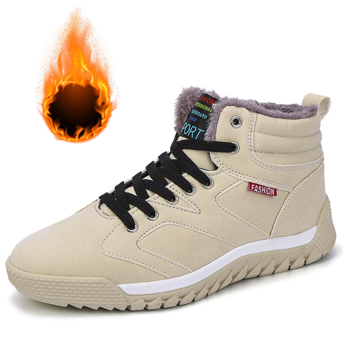 Men's Large Size Casual Warm Lightweight High-Top Cotton Shoes