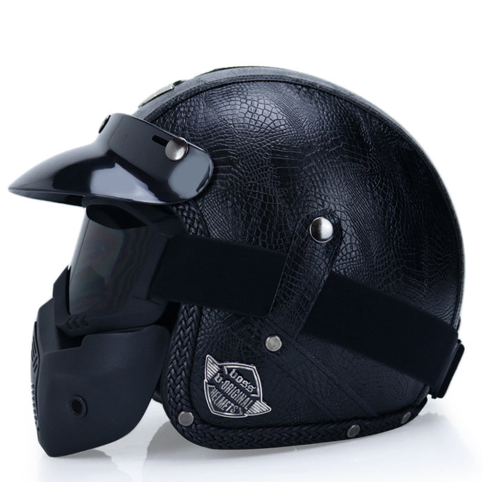 Capacete retrô para motocicleta motocicleta masculina
