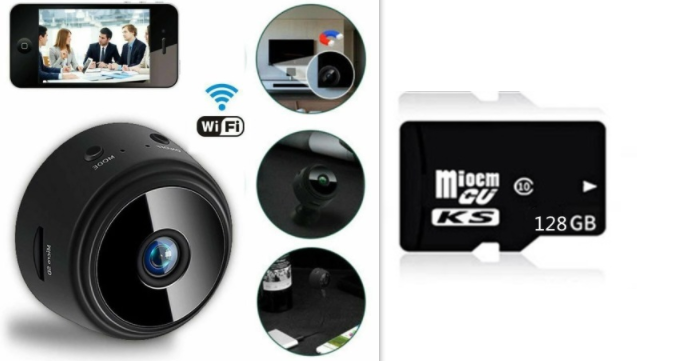 A9 Telecamera di sicurezza con aspirazione magnetica Telecamera HD Visione notturna a infrarossi intelligente per la casa