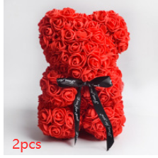 Cadeau de la Saint-Valentin Ours Rose Fleur Éternelle Ours en Peluche Rose Ours en Mousse PE 25 cm Saint Valentin