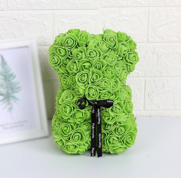 Cadeau de la Saint-Valentin Ours Rose Fleur Éternelle Ours en Peluche Rose Ours en Mousse PE 25 cm Saint Valentin
