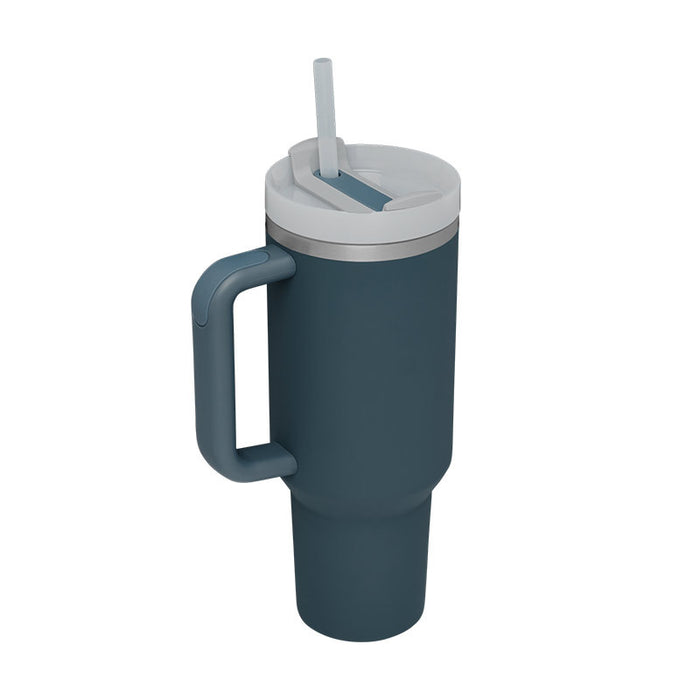 Halloween Thermobecher 1.2 Liter Strohhalm Kaffee Isolierung Tasse mit Griff Portable Auto Edelstahl Wasserflasche Große Kapazität Reisen BPA frei Thermobecher