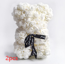 Cadeau de la Saint-Valentin Ours Rose Fleur Éternelle Ours en Peluche Rose Ours en Mousse PE 25 cm Saint Valentin
