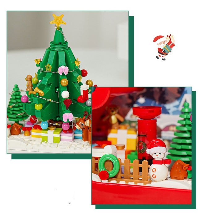 Natal novo estilo montado bloco de construção brinquedos nuvem noite lâmpada espelhos decorativos quadro luzes mesa led criativo quarto artesanal presentes aniversário