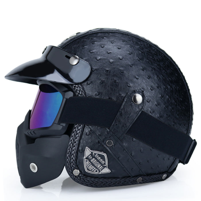 Capacete retrô para motocicleta motocicleta masculina