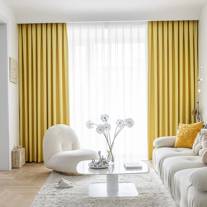 Cortinas de cor sólida de grãos de trigo para sala de estar