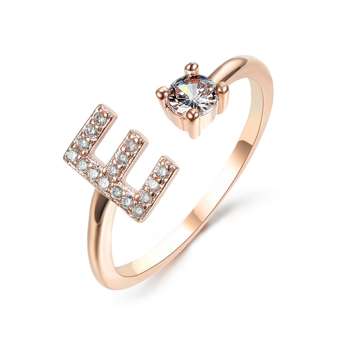 Neue Design Einstellbare 26 Initial Brief Ring Mode Schmuck Für Frauen Einfache Elegante Schmuck